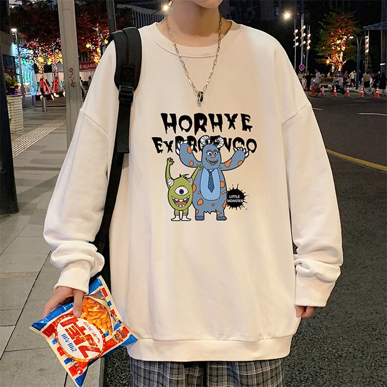 S6048-P28加绒款-P33秋季圆领卫衣男大码韩版宽松长袖外套,男装卫衣,电商A040