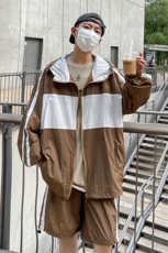 夏季时尚连帽防晒套装男运动风撞色防晒衣夹克XZ514-2-1606-P98，男装防晒衣，星座514-2(原B239)