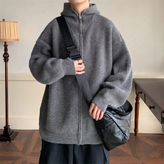 带帽毛衣开衫得物抖音主推宽松针织衫外套W600-p75，男装针织衫/毛衣，星座1212