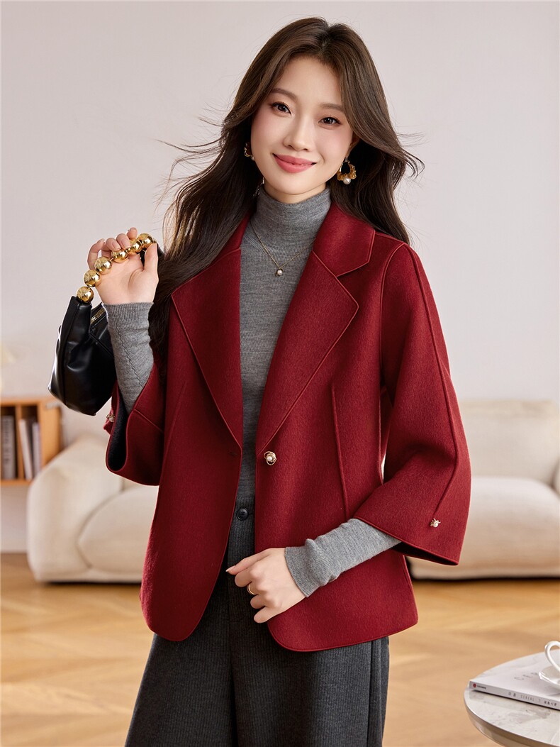 现货！短款毛呢大衣女洋气2025年冬季新款高级感保暖显瘦,女装毛呢外套,众宇琦