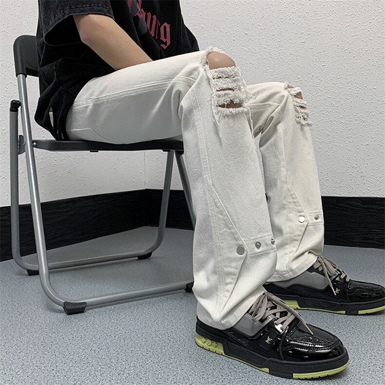 夏季美式高街破洞铆钉牛仔裤货号K750P60,男装牛仔裤,电商A063