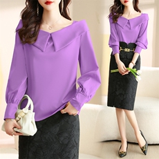 时尚女2024夏季新款韩版高级感气质一字肩短袖上衣短裤，女装衬衫，卡杰菲