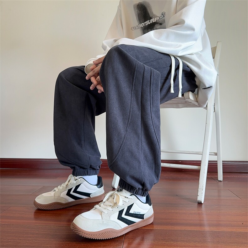 秋冬美式高街休闲潮牌运动青少年二开灯芯绒裤XZ301b-2-CK710P32图片