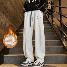 特P40无差价加厚银狐绒时尚弯刀裤男65棉大码直筒裤K1297J加绒，男装休闲裤，电商A001-1