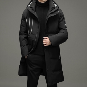 2023冬季新款羽绒服男长款潮流休闲厚款男士纯色外套ZG2932-P375图片
