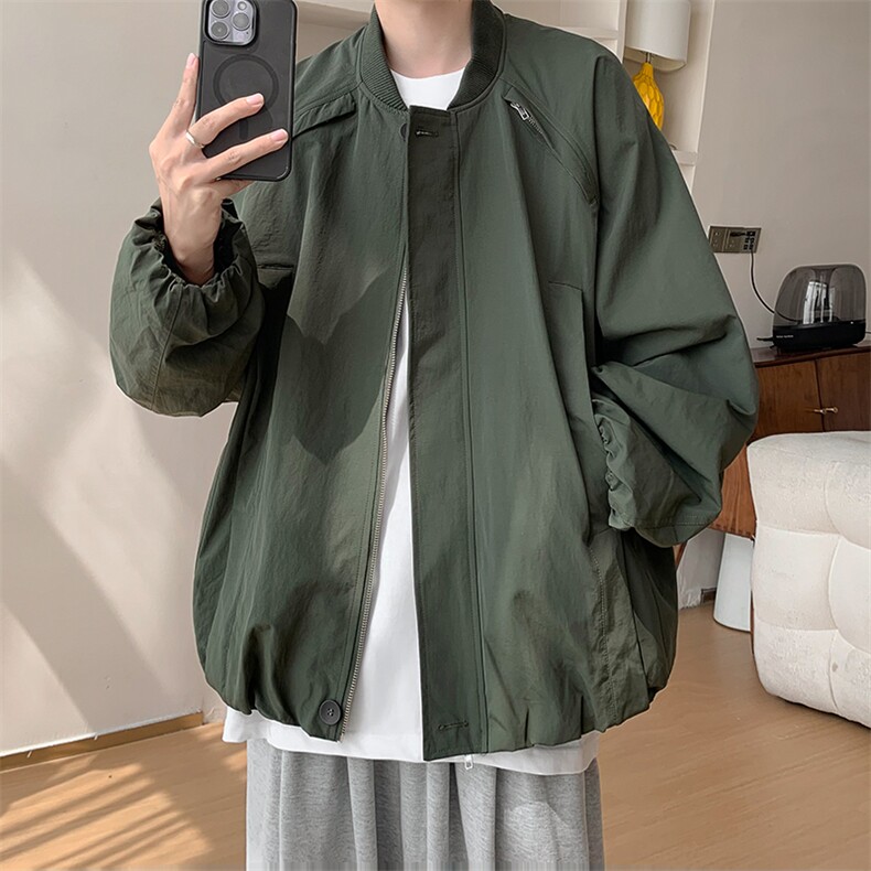 秋季美式复古设计感廓形棒球服夹克男女宽松休闲外套D370P108,男装夹克,电商A335-1（原A458）