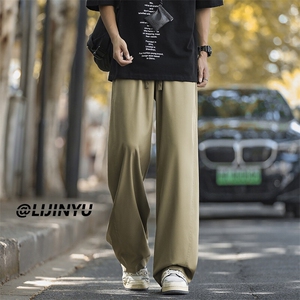 直筒夏季薄款时尚男裤冰丝凉感休闲裤阔腿西裤 2080特批2549图片