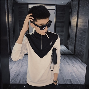 5秋装新款长袖立领卫衣精神社会小伙拼色个性卫衣C301B-WY13,男装卫衣,电商C301B