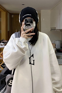中性风！抖音直播高品质重磅卫衣男圆领卫衣女XW388-P45图片