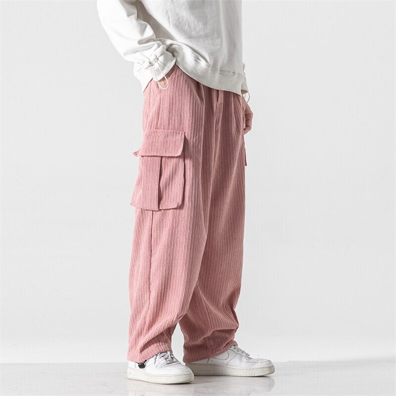 日系潮牌宽松直筒工装裤男秋季新款抽绳束脚裤休闲长裤潮D507/P55，男装休闲裤，星座206-1