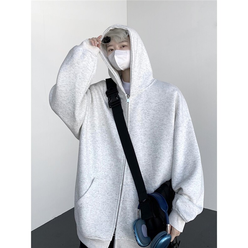 65棉420g重磅开衫连帽纯色卫衣全铜双拉链头KS08-P65,男装卫衣,星座201-4