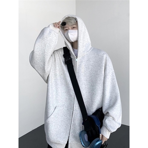 65棉420g重磅开衫连帽纯色卫衣全铜双拉链头 KS08-P65图片