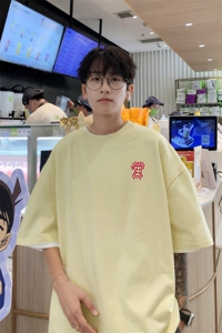 25新款港风抖音直播宽松美式高街短袖纯棉T1813特P18图片