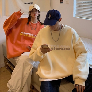情侣装秋装新款 字母印花情侣卫衣女宽松百搭外套 D157 P35女类图片