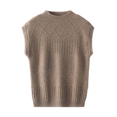 秋冬新款羊绒衫女马甲半高领套头坎肩毛衣宽松羊毛针织衫百搭上衣，女装马甲，迅太羊绒