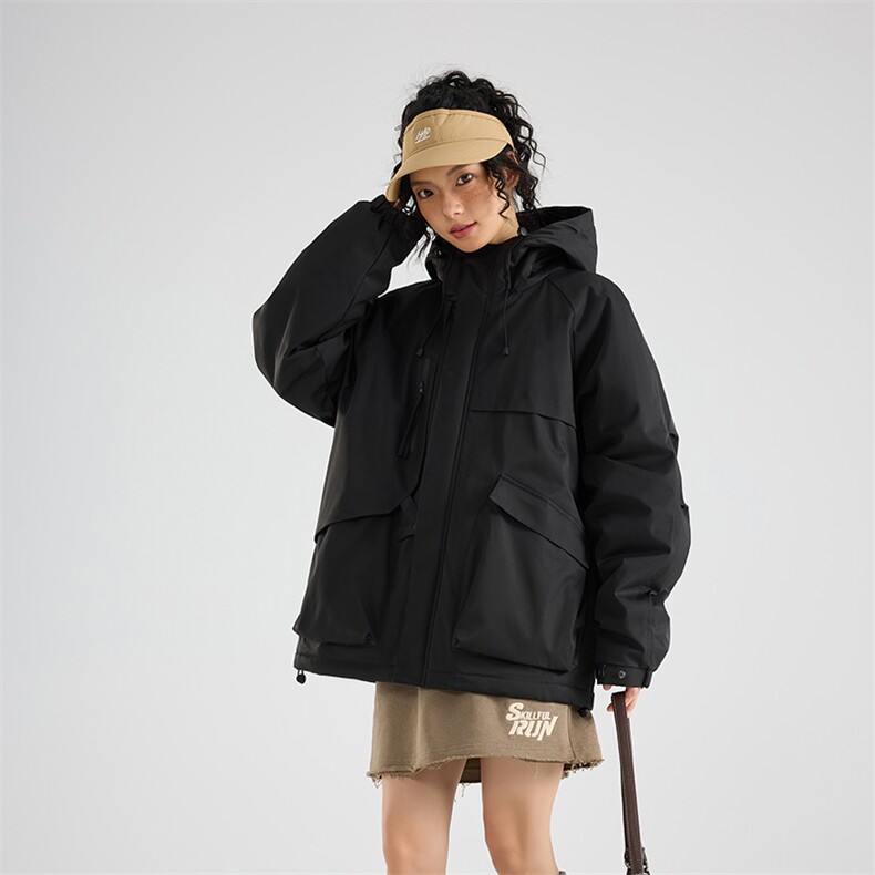 现货5W件冬季三防美式boxy解构连帽雪山冲锋衣棉衣男女棉服厚外套,男装夹克,电商A486