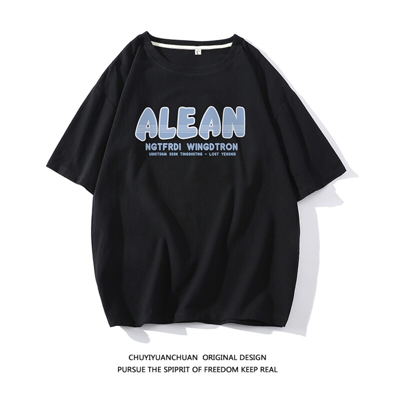 亚麻短袖t恤男大码五分袖男宽松七分袖白底YT26291-P30，男装T恤，电商A040A