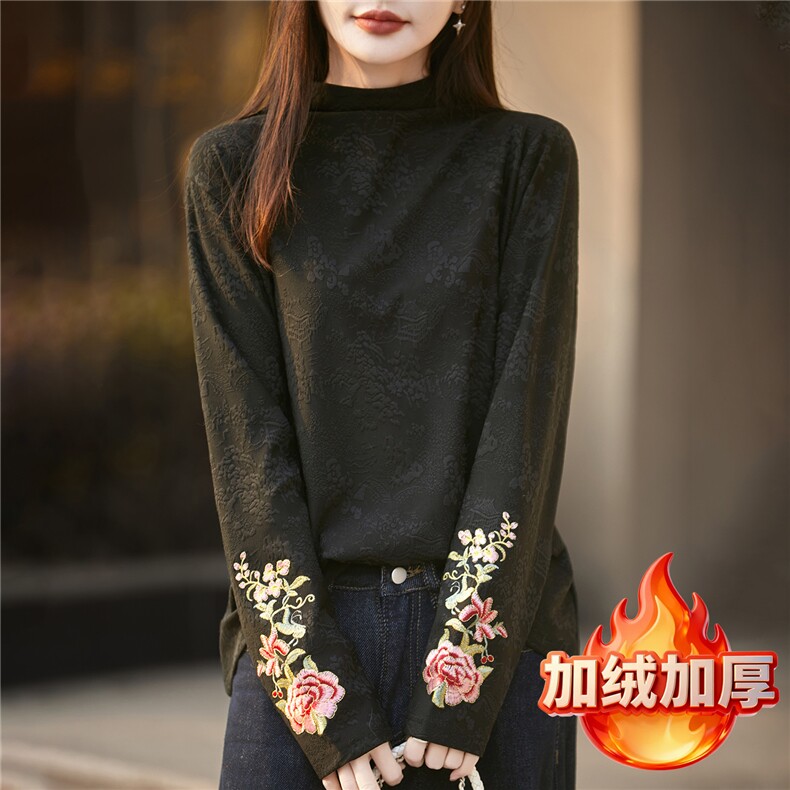 2025年秋季时尚百搭通勤简约休闲加厚长袖半高领,针织衫/毛衣,朝贺羊绒