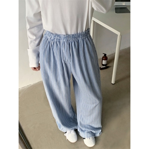 现货！巴家秋冬绒面慵懒风条纹休闲裤KZ36-P78图片