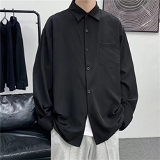 冰丝长袖衬衫男设计感垂坠感外套春季痞帅潮牌C610，男装衬衫，星座1116A-1（原606A）