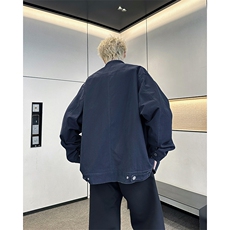 美式正肩短款外套潮春秋新款立领拉链牛仔夹克外套，男装工装外套，星座410-7