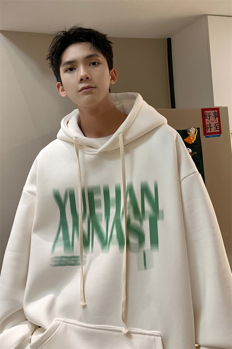抖音供货、复合360克现货字母印花连帽卫衣宽松D223A-WY2219-P50,男装卫衣,电商019-1