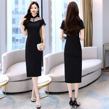 2022年夏季新款时尚修身改良旗袍连衣裙，女装连衣裙，金典明美