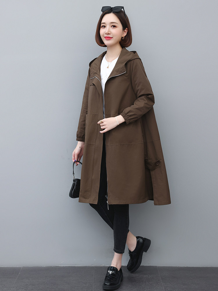 加肥加大码胖MM200斤240风衣女中长款300春秋季新款遮肉休闲外套，女装风衣，玛其路
