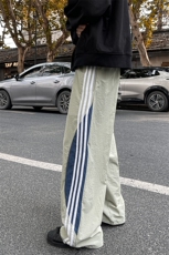8XL-M加绒加厚条纹工装裤束脚休闲阔腿美式运动裤男K9116P58控78，男装休闲裤，电商D206-1