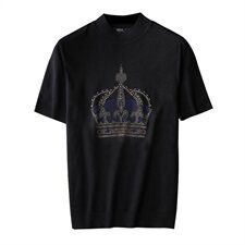 秋冬男士半高领羊毛烫钻短袖毛衣QT7115816P75延续，男装针织衫/毛衣，钱塘6066（原711）