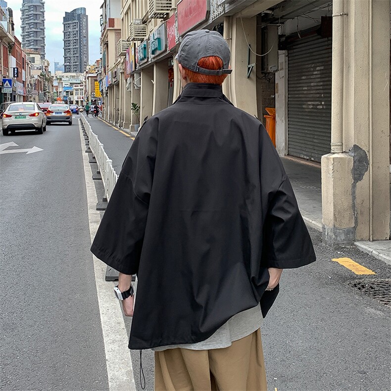 薄款夹克男女潮ins宽松百搭外套韩版潮流慵懒风七分袖上衣J12,男装夹克,电商A320A