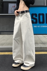 2025夏秋衔接新款解构痞帅时尚男大码弯刀阔腿裤K24011-特P35控68，男装休闲裤，电商A001-1