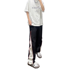 美式高街hiphop速干拼接运动微喇休闲裤货号K2315P45，男装休闲裤，电商A063