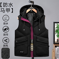 织带立体口袋冬季活帽加厚外套保暖宽松情侣潮马甲313B-MM288-P70，男装背心/马甲，星座313B