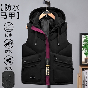 织带立体口袋冬季活帽加厚外套保暖宽松情侣潮马甲313B-MM288-P70图片