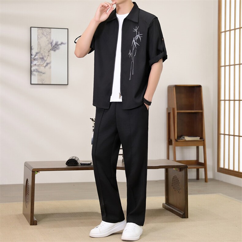 （版权注册仿款必究）夏季新款套装冰丝短袖长裤休闲时尚两件套,男装休闲套装,星座1206（原A206）