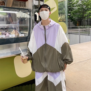 时尚连帽防晒套装男 夏季运动风拼色防晒衣夹克 XZ514-2-1607-P98图片