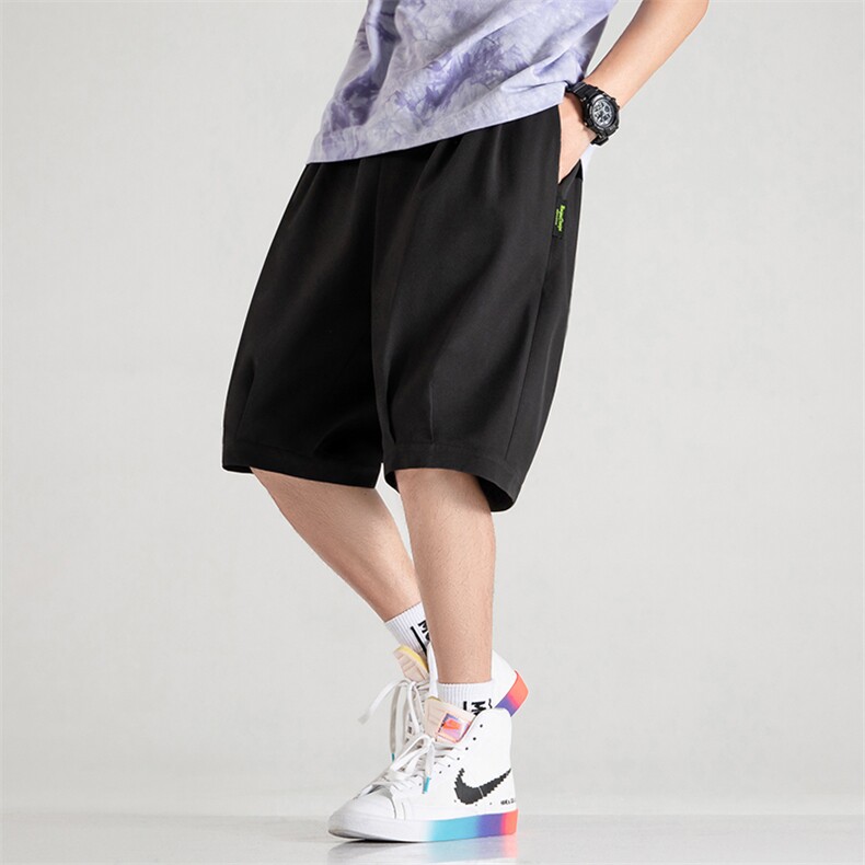 A125-6601-P20无影墙冰丝加大码港风五分休闲裤百搭潮流宽松休闲，男装休闲裤，电商A125