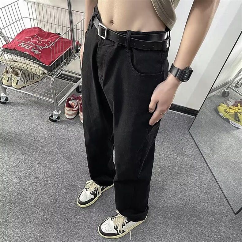 牛仔裤男韩版潮流修身高街帅气做旧2024夏季ins长裤RK1586-P51,男装牛仔裤,星座412-3