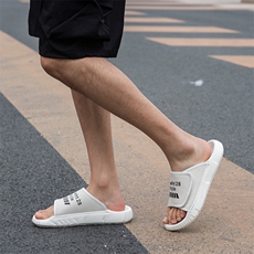 夏季新款男士拖鞋外穿一字拖凉鞋魔术贴真皮沙滩鞋男，男鞋拖鞋，电商A223