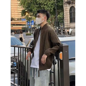 立领针织开衫外套男士春秋冬季新款外穿休闲毛衣潮M5003-P58图片