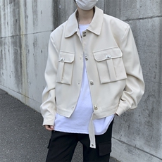 秋冬新款宽松休闲夹克男韩版个性设计感上衣通勤外套潮JK0128-P68，男装夹克，星座308B-1