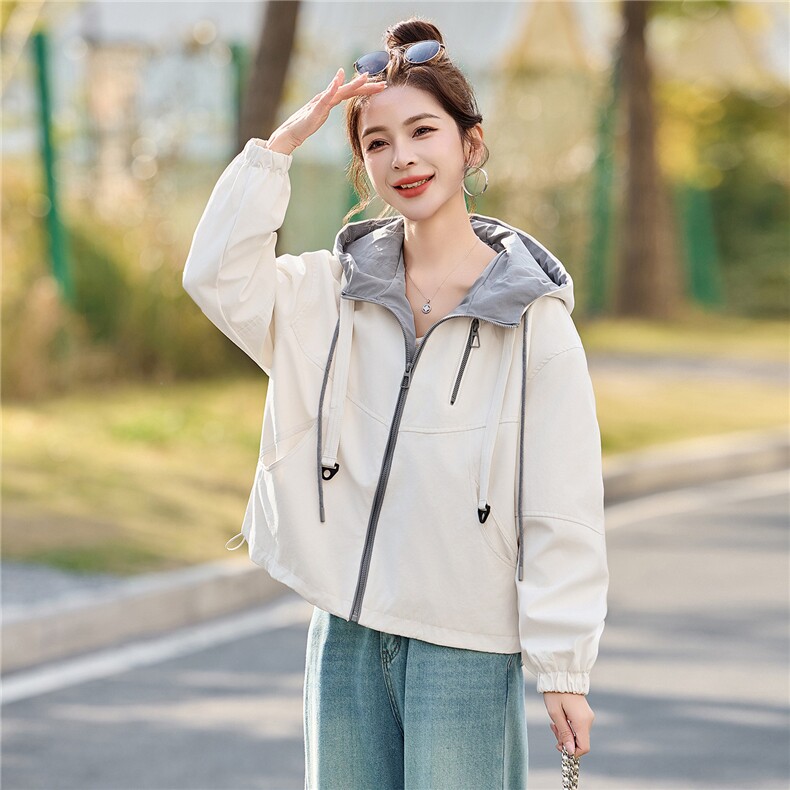 现货！现货！2026年春秋新款时尚撞色减龄百搭短款外套女,女装短外套,以桐