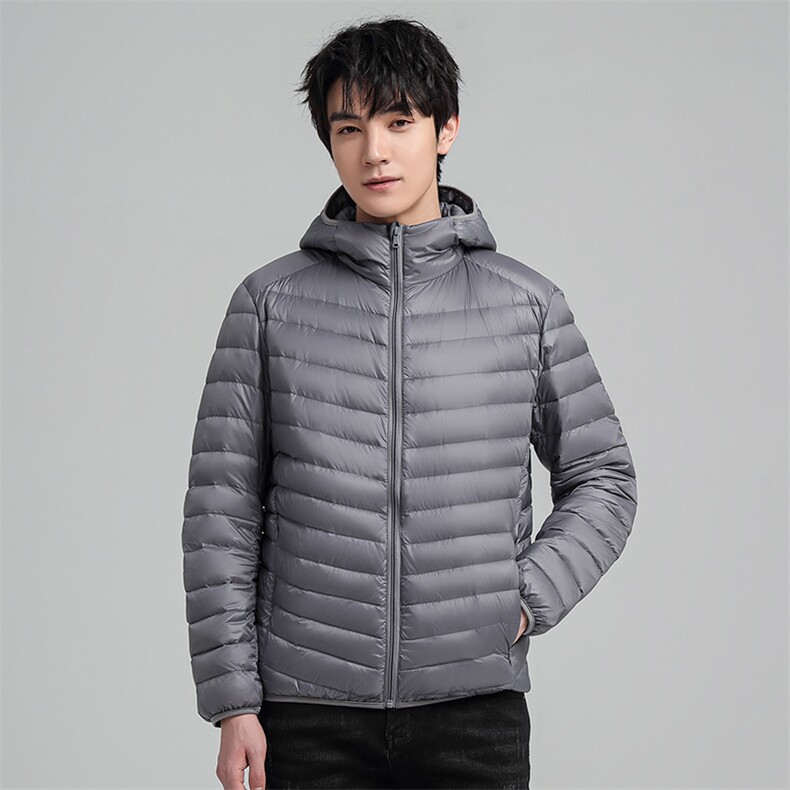 中青年90绒轻薄连帽羽绒服外套男秋冬休闲羽绒轻便外套,男装羽绒服,钱塘723