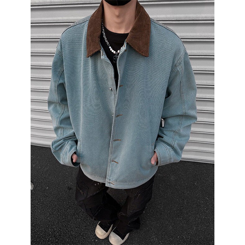 cleanfit工装夹克男女2025春季美式复古底特律外套翻领JK1167-P88，男装夹克，星座1103-3