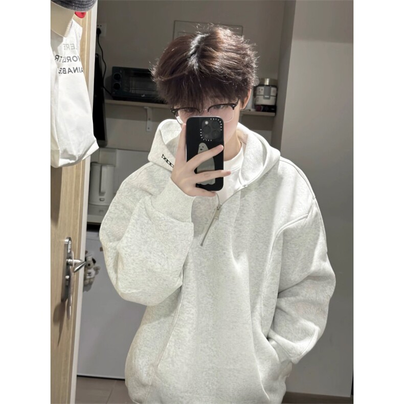 原版刺绣纯棉斜拉链卫衣ZW0156-常规特批45加绒特批50图片
