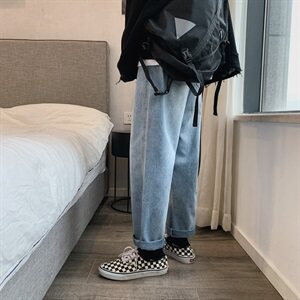 点击率8.8% 港风男友直筒休闲老爹牛仔裤男牛仔裤KZ01 送腰带图片