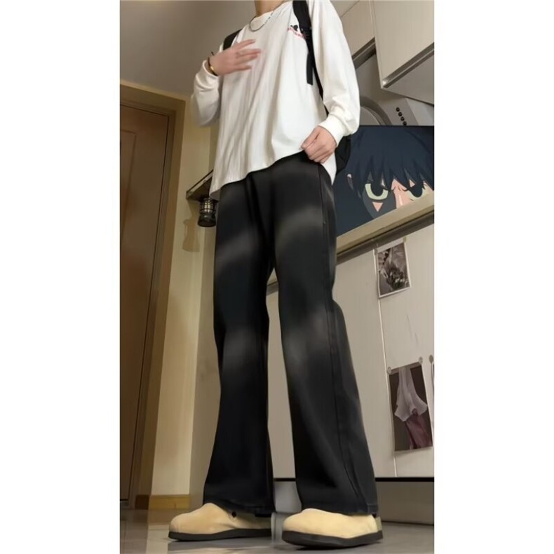 牛仔裤男女韩版潮流高街帅渐变色百搭2024冬季ins长裤RK2291-P48,男装牛仔裤,星座412-3