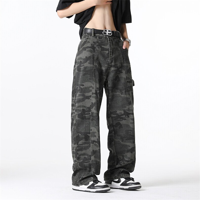 TP33美式ins高街hiphop迷彩水洗伐木裤,男装牛仔裤,星座302A-2