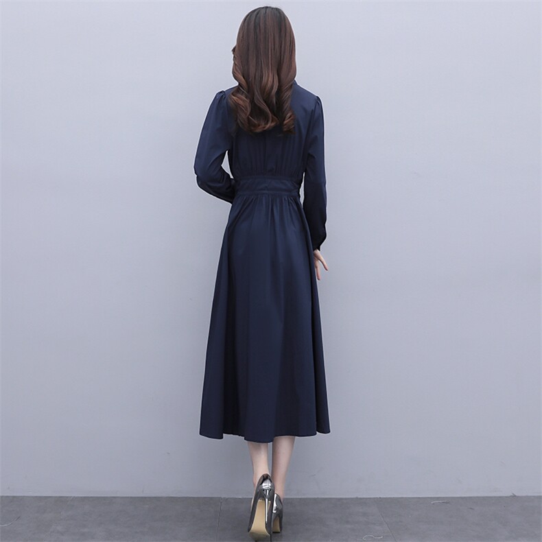 早秋长袖连衣裙2023年春秋季新款气质女神范显瘦减龄初秋棉麻长裙,女装连衣裙,素月